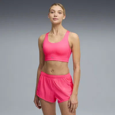 Puma Pwrbreathe Run Women's Moisture Wicking, High Impact Sports Bra In Pink