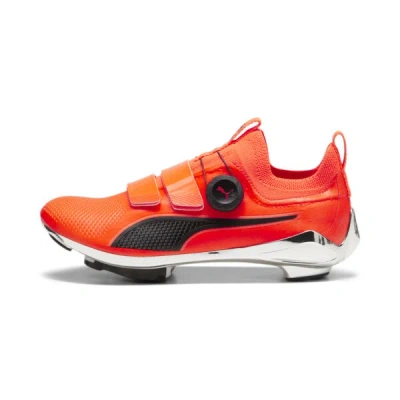 Puma Pwrspin Indoor Cycling Shoes In Ultra Orange- Black