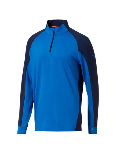 Puma Pwrwarm Colourblock T-shirt In Blue
