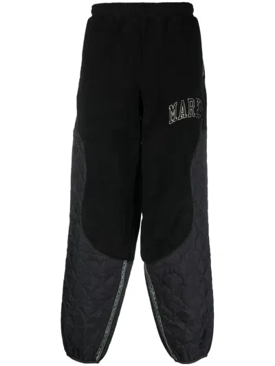Puma Quilted-panel Track Pants In Schwarz
