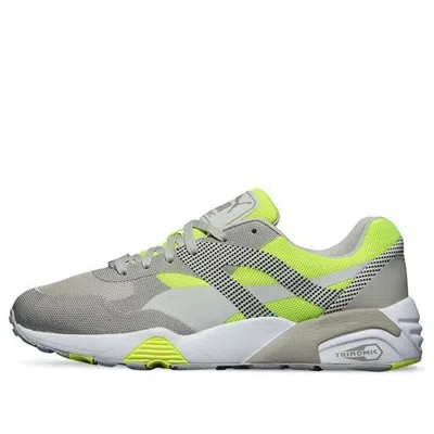 Puma R698 Progressive Lace Up Running Shoes Grey/green In Gray