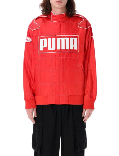 Puma Archive Seasonal Relaxed Racer Jacket In Red