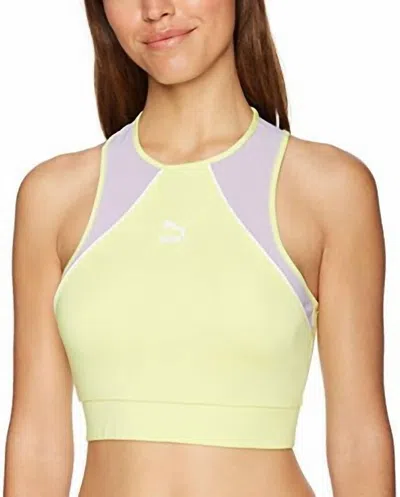 Puma Racerback Summer Reload Sports Bra In Sunny Lime In Multi