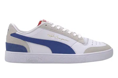 Pre-owned Puma Ralph Sampson Lo Vintage White Dazzling Blue In White/dazzling Blue/high Risk Red