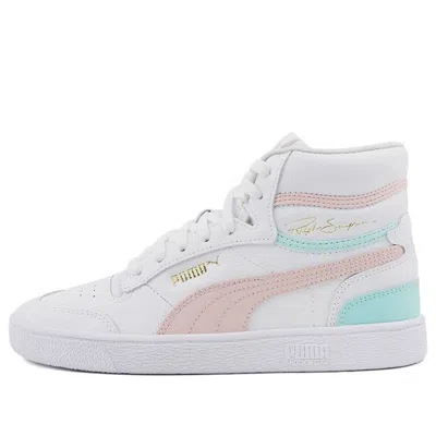 Puma Ralph Sampson Mid K Mid-top Sneakers White/pink/blue In Multi