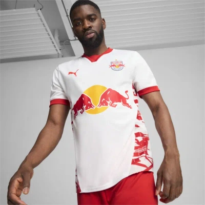 Puma Rb Salzburg 24/25 Men's Replica Home Soccer Jersey In White- Red