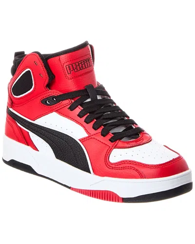 Puma Rbd Break Mid Leather Sneaker In Red