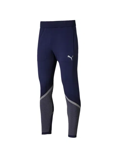 Puma Reactive Evoknit Logo-detail Track Pants In Blue