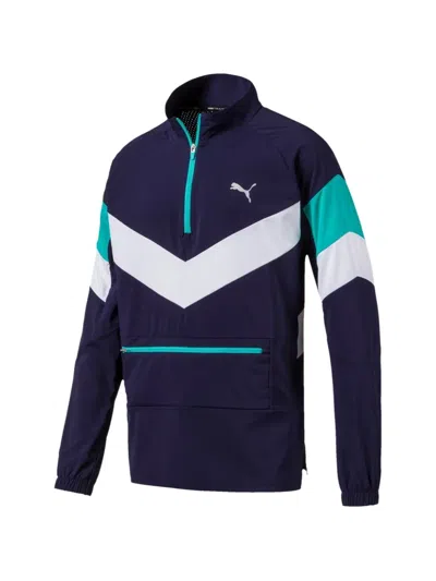 Puma Reactive Packable Half-zip Jacket In Blue