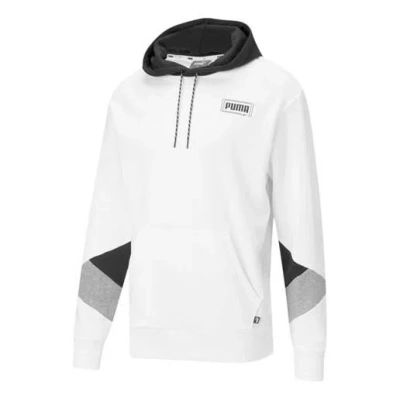 Puma Rebel Color Match Knitted Sports Hooded Sweater White