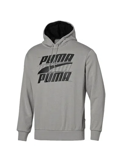 Puma Rebel Printed Hoodie In Gray