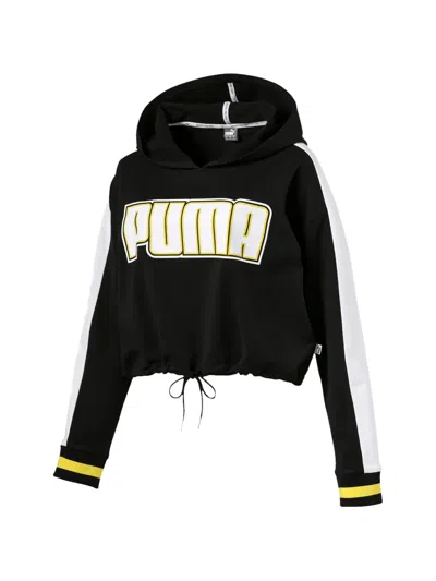 Puma Rebel Reload Cropped Hoodie In Black