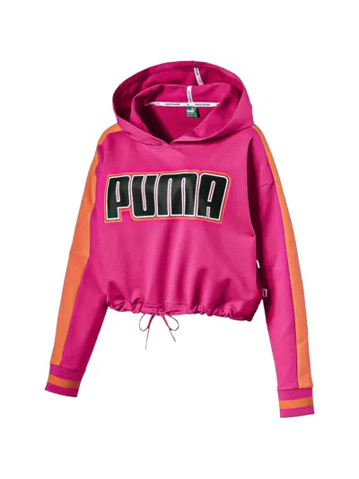 Puma Rebel Reload Cropped Hoodie In Pink