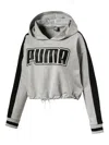 Puma Rebel Reload Striped Hoodie In Gray