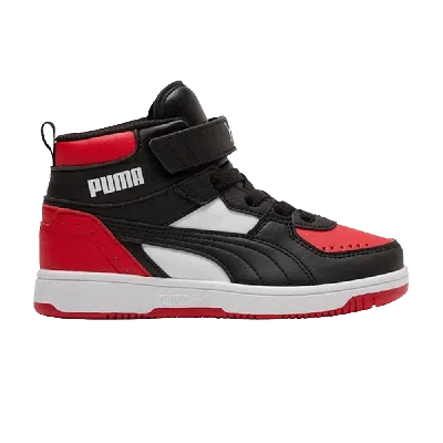 Pre-owned Puma Rebound Joy Ac Little Kid 'black White High Risk Red'