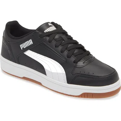Puma Rebound Joy Low Top Sneaker In  Black- White-black