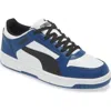 Puma Rebound Joy Low Top Sneaker In  White- Black-blue