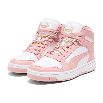 Puma Rebound Layup Bling Glow Womens Basketball Shoes In Pink
