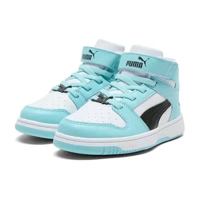 Puma Rebound Layup Little Kid Girls Basketball Shoes In Blue