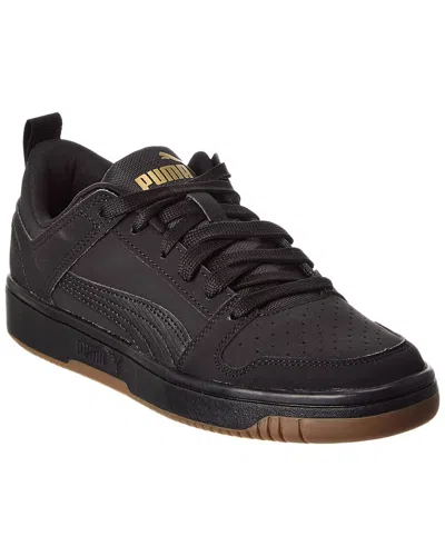Puma Rebound Layup Lo Jr Leather Sneaker In Black