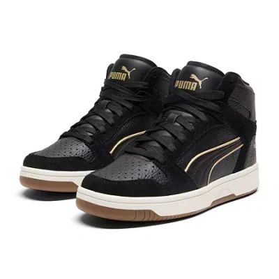 Puma Rebound Layup Luminous Piping Womens Basketball Shoes In Black