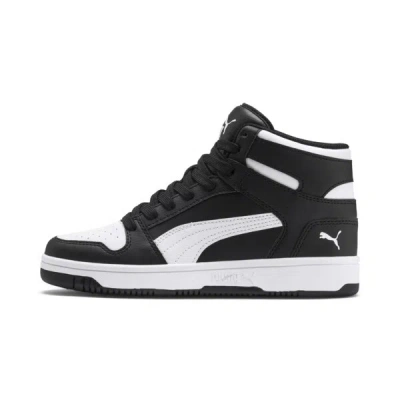 Puma Rebound Layup Mid Sneakers Big Kids In Black- White