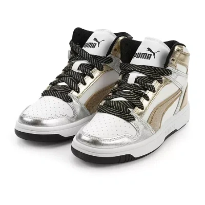 Puma Rebound Layup Mixed Metals Big Kid Girls Basketball Shoes In Multi