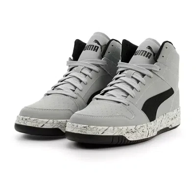 Puma Rebound Layup Nubuck Marble 2 Mens Basketball Shoes In Gray