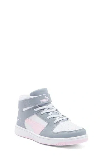 Puma Rebound Layup Sl V Sneaker In  White-gray Fog-pink