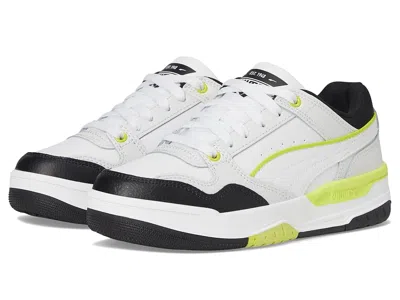 Puma Rebound Retro Shoes (big Kid) Kid's Shoes Black/white/lime Smash : 6.5 Big Kid M, Leather