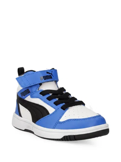 Puma Kids' Rebound V6 High-top Touch-strap Sneakers In Blue
