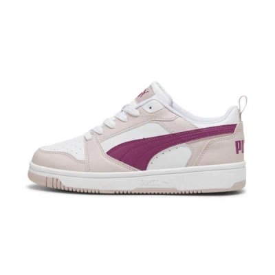 Puma Rebound V6 Lo Big Kids' Sneakers In Mauve Mist-magenta Gleam- White