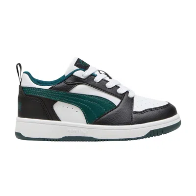 Pre-owned Puma Rebound V6 Low Little Kid 'black Dark Myrtle' | Kid's Size 3.5