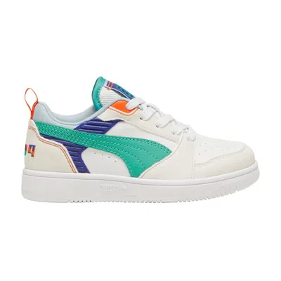 Pre-owned Puma Rebound V6 Low Little Kid 'ready Set Better' | White | Kid's Size 12