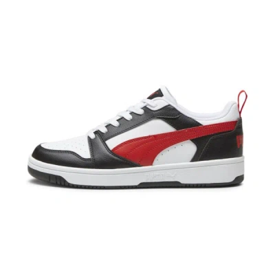 Puma Rebound V6 Low Sneakers In White-for All Time Red- Black