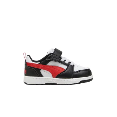 Pre-owned Puma Rebound V6 Low Toddler 'white Black Red' | Infant Size 5