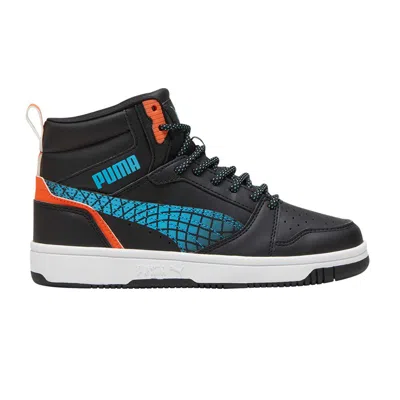 Pre-owned Puma Rebound V6 Mid Big Kid 'techie Bud' | Black | Kid's Size 4.5