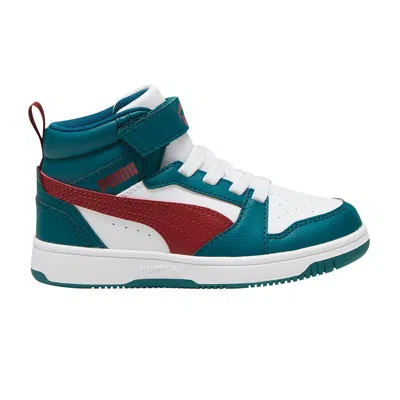 Pre-owned Puma Rebound V6 Mid Little Kid 'cold Green Intense Red' | Teal | Kid's Size 11 In Blue