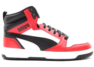 Pre-owned Puma Rebound V6 Mid Sneakers In Red/black/white In Multi