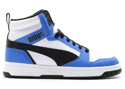 Pre-owned Puma Rebound V6 Mid Sneakers In Royal/black White