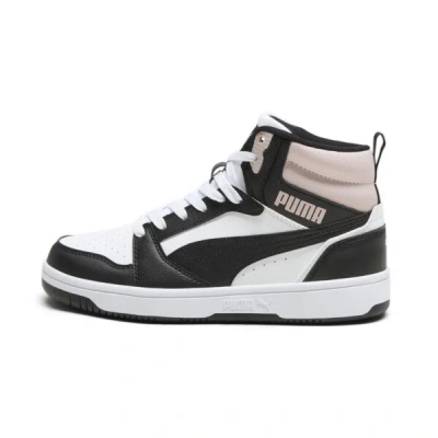 Puma Rebound V6 Mid Women's Sneakers In White- Black-mauve Mist