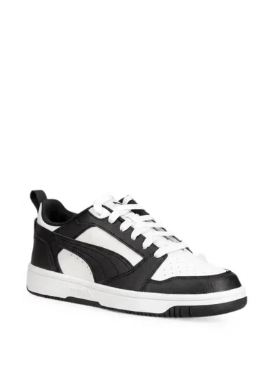 Puma Kids' Rebound V6 Perforated Panelled Sneakers In Black
