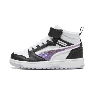 Puma Rebound V6 Sequins Little Kids' Mid-top Easy On Sneakers In Multi