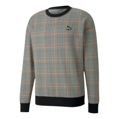 Puma Rechack Pack Crew Sweatshirt 'grey Black White Orange' In Multi