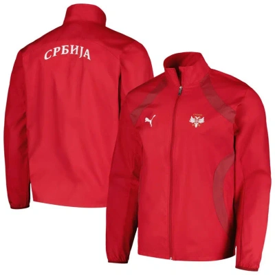 Puma Red Serbia National Team 2024 Pre-match Full-zip Hoodie Jacket