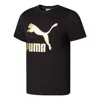 Puma Classics Logo Metallic Tee 'black'