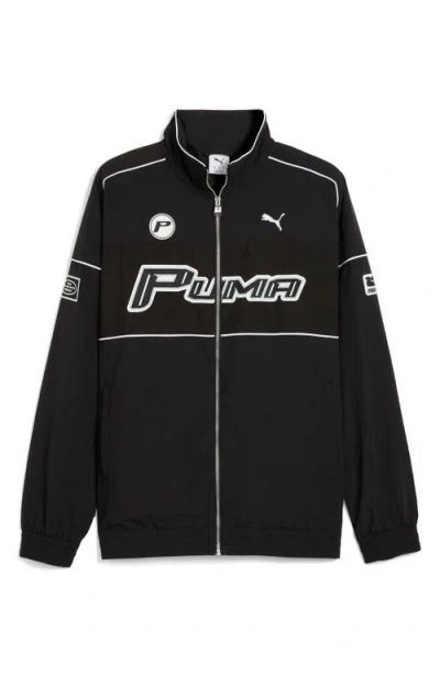 Puma Relaxed Speed Driver Series Graphic Track Jacket In  Black