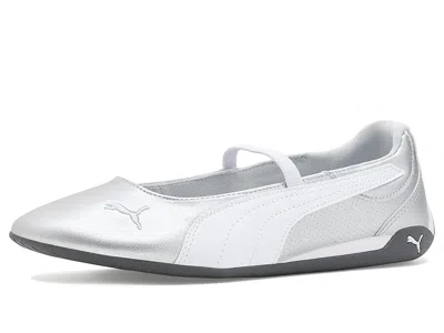 Puma Replicatch Ballet Shoes Women's Flat Shoes  Silver/ White: 5.5 B - Medium