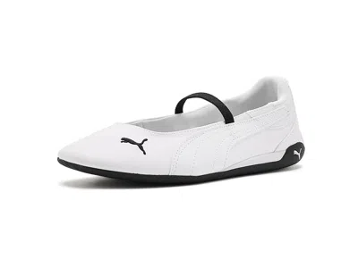 Puma Replicatch Ballet Shoes Women's Flat Shoes  White/ Black: 8.5 B - Medium