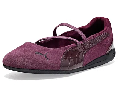 Puma Replicatch Ballet Shoes Women's Flat Shoes Ruby Noir/ Black: 9.5 B - Medium, Suede In Burgundy